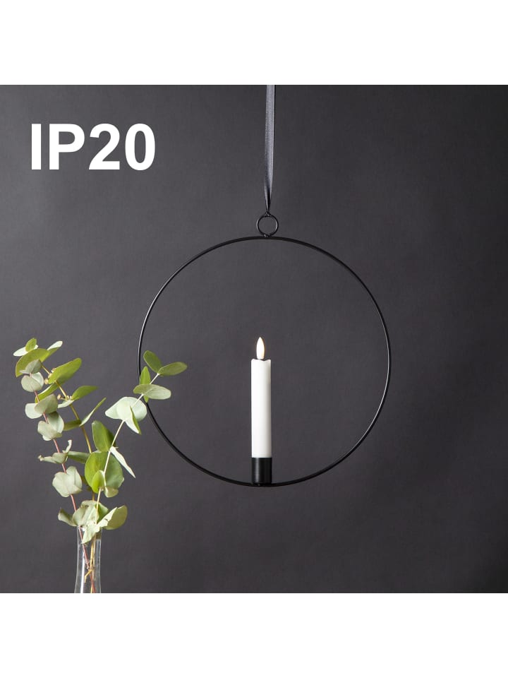 STAR Trading LED Lichterkranz Flamme Ring, schwarz, 30cm in Schwarz günstig kaufen onesize