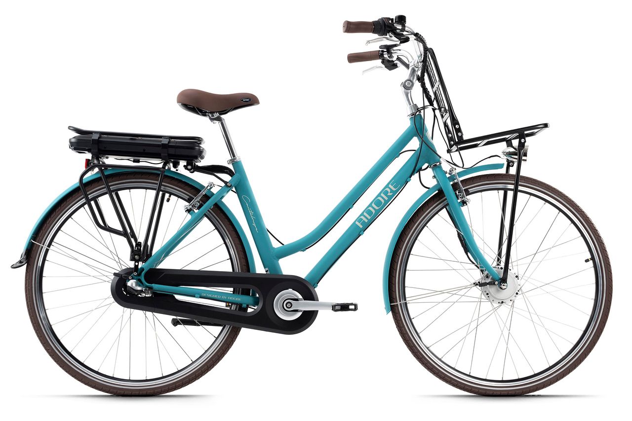 Adore Alu E-City-Bike Damen 28'' Cantaloupe blau 36 V/10,4 Ah 3 Gänge