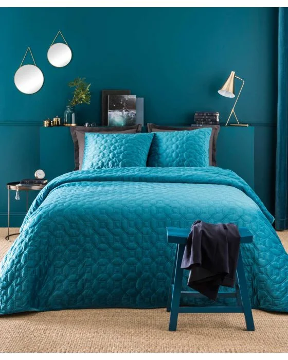 Couvre-lit matelassé velours