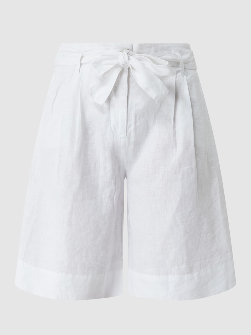 Bermudas aus Leinen in weiß