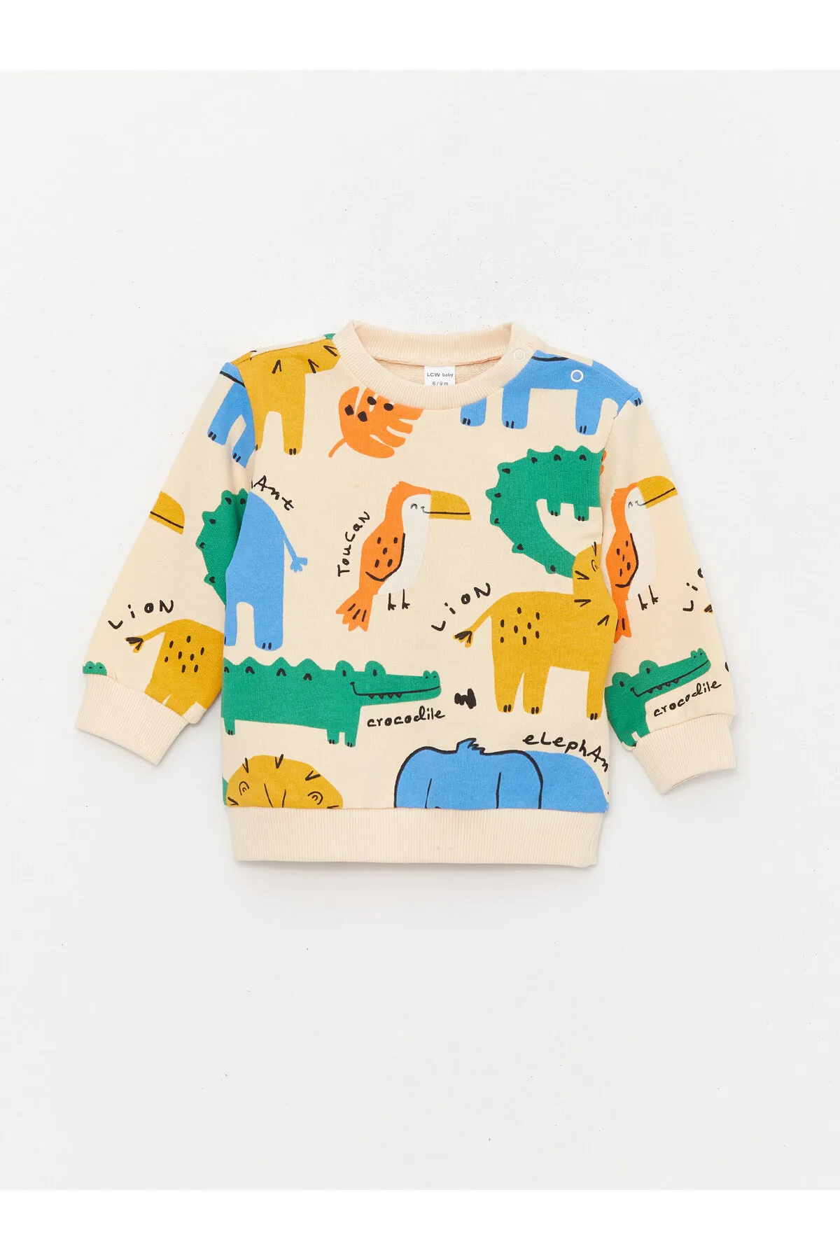 LC Waikiki  Bedrucktes Rundhals-Sweatshirt und Trainingshose für Babys im 2er-Pack