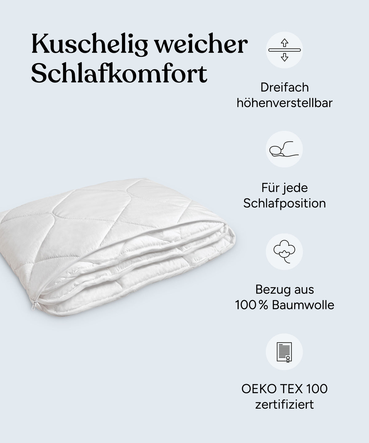 Höhenverstellbares Kissen