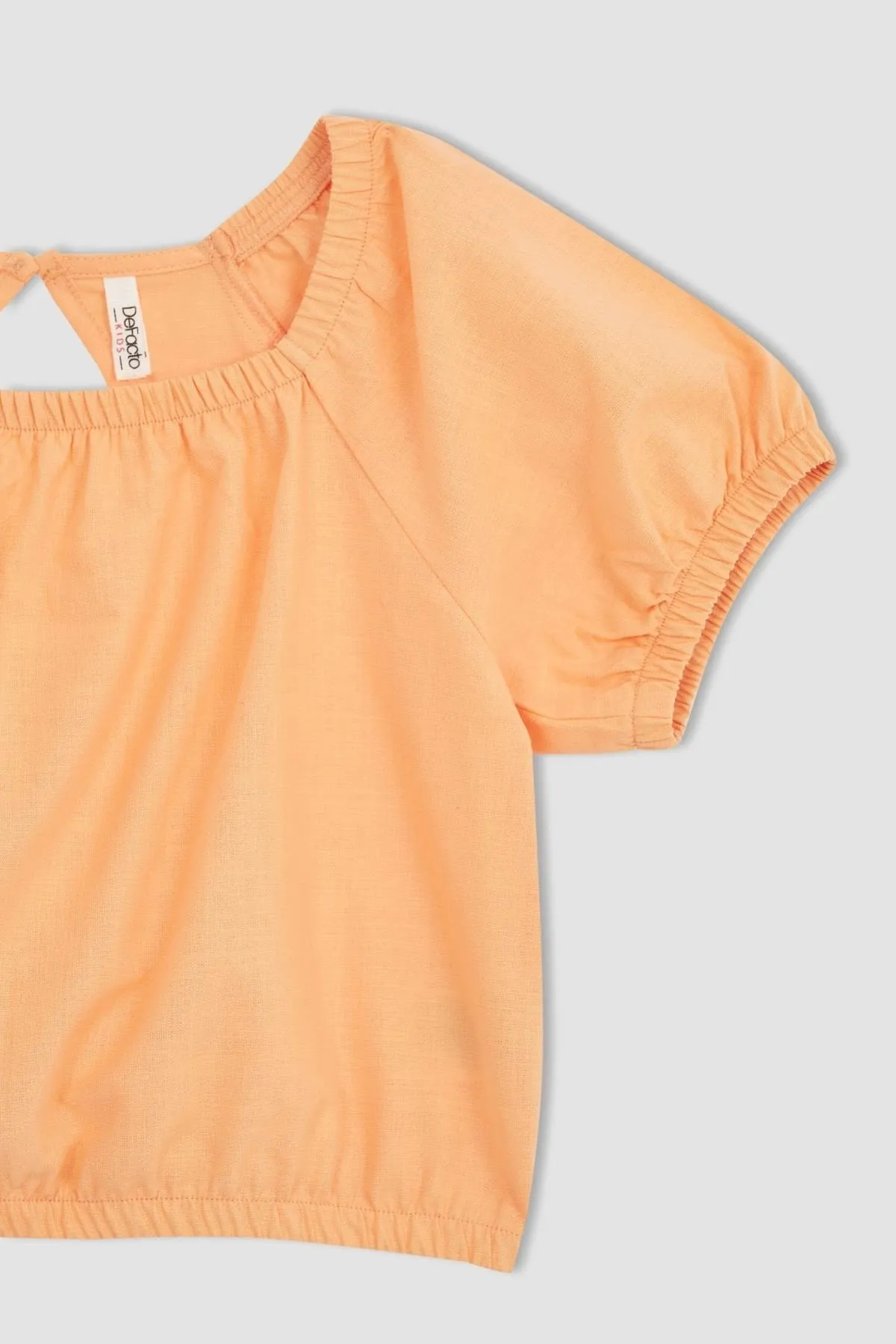 DeFacto  2-teiliges Set mit kurzärmeliger Bluse und Hose für Mädchen in Leinenoptik