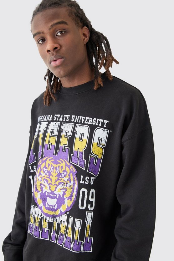 Oversize Sweatshirt mit lizenziertem Tiger-Print