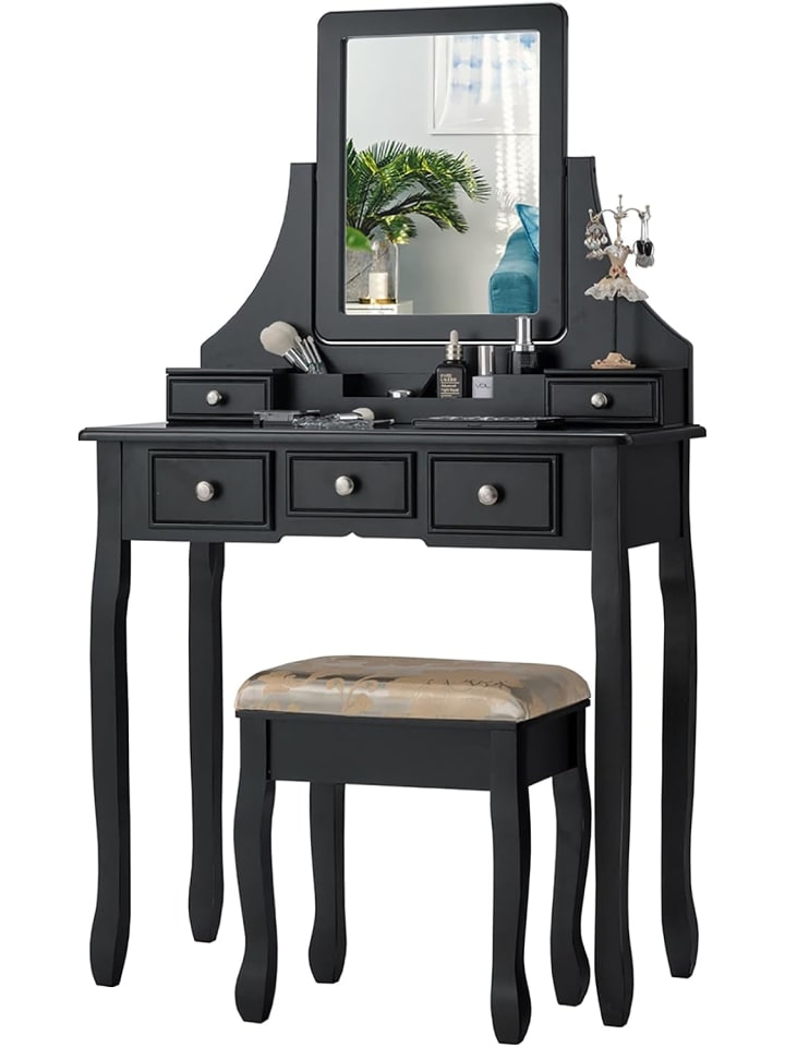 COSTWAY Schminktisch Set in Schwarz günstig kaufen onesize