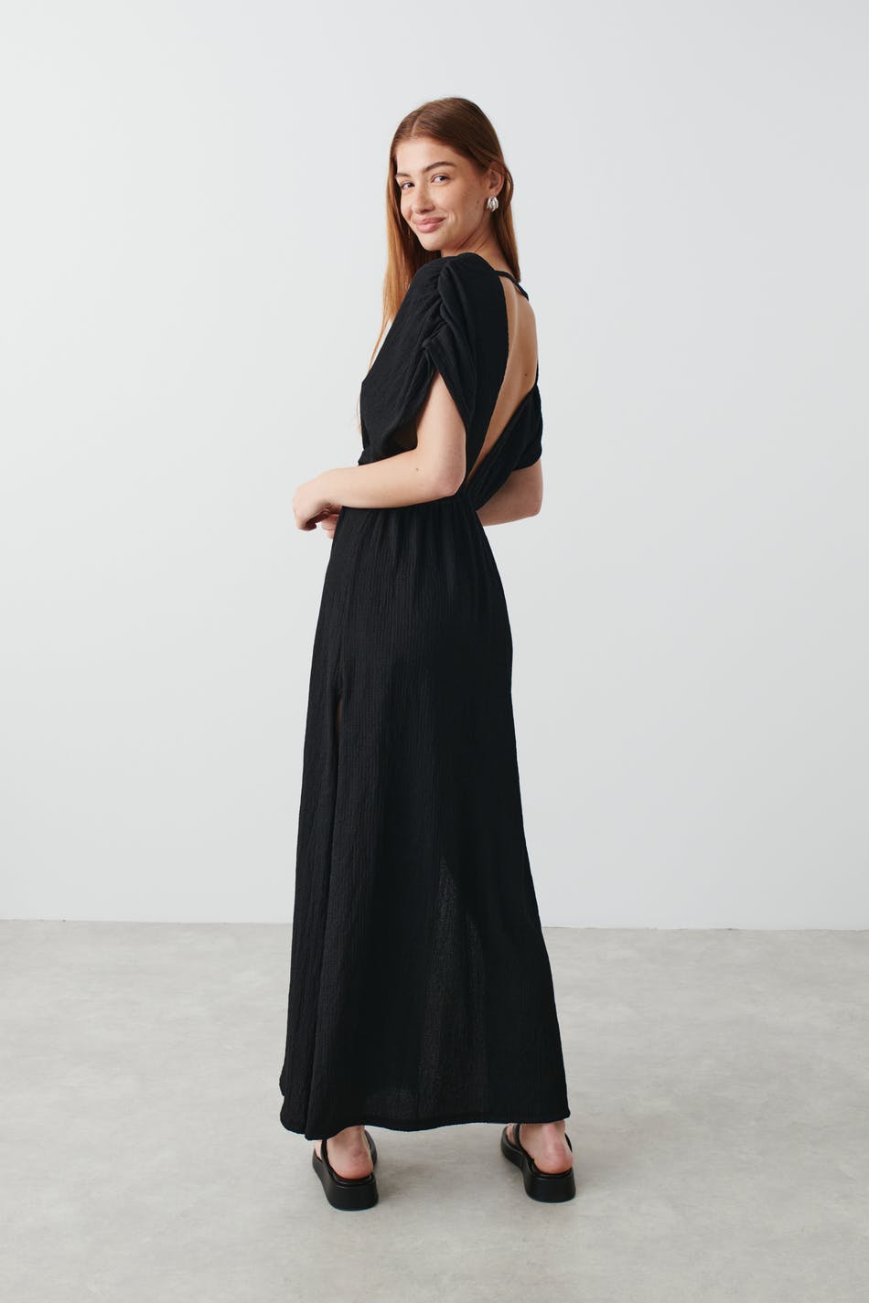 Open back maxi caftan