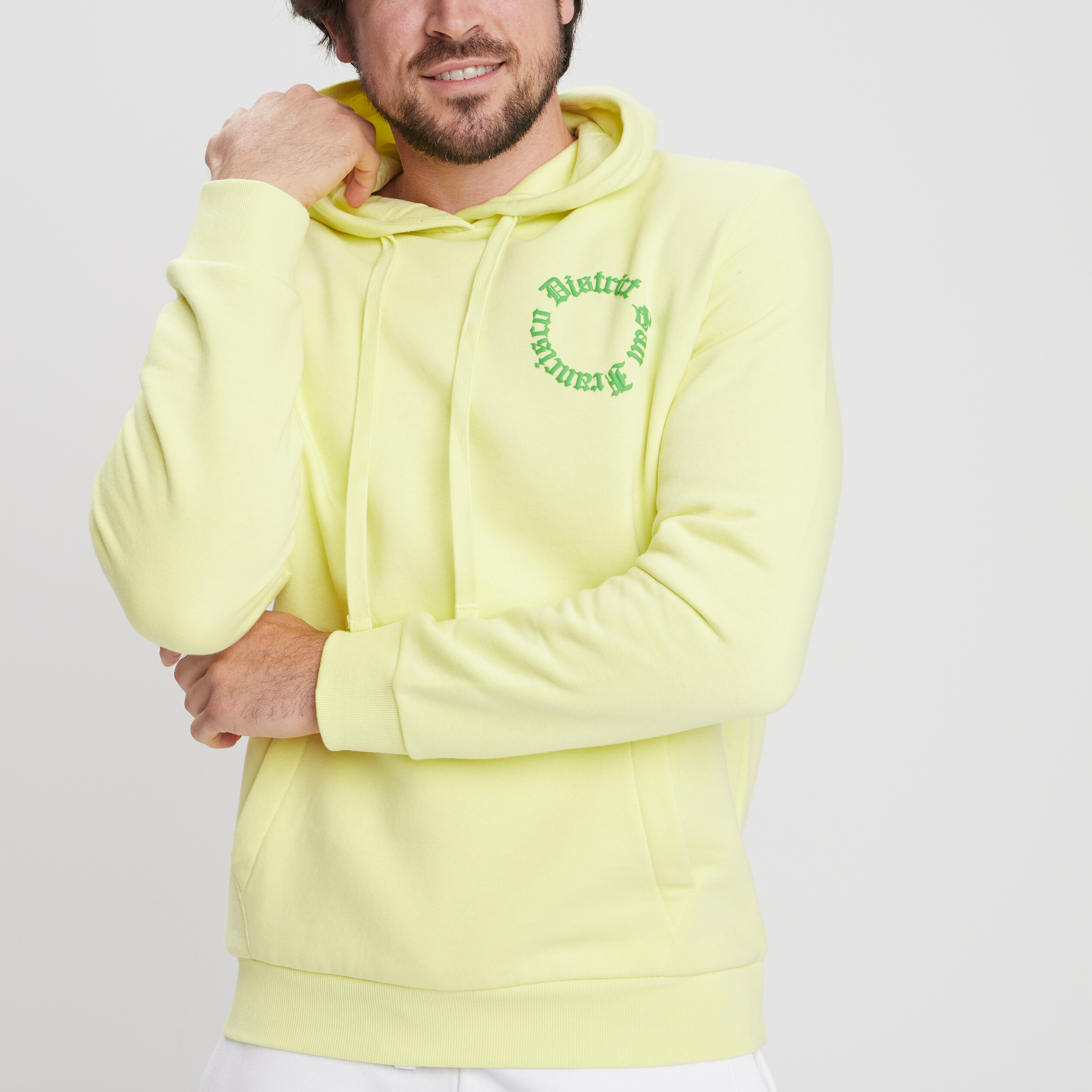 Sweat à capuche hoodie jaune clair homme | La Halle