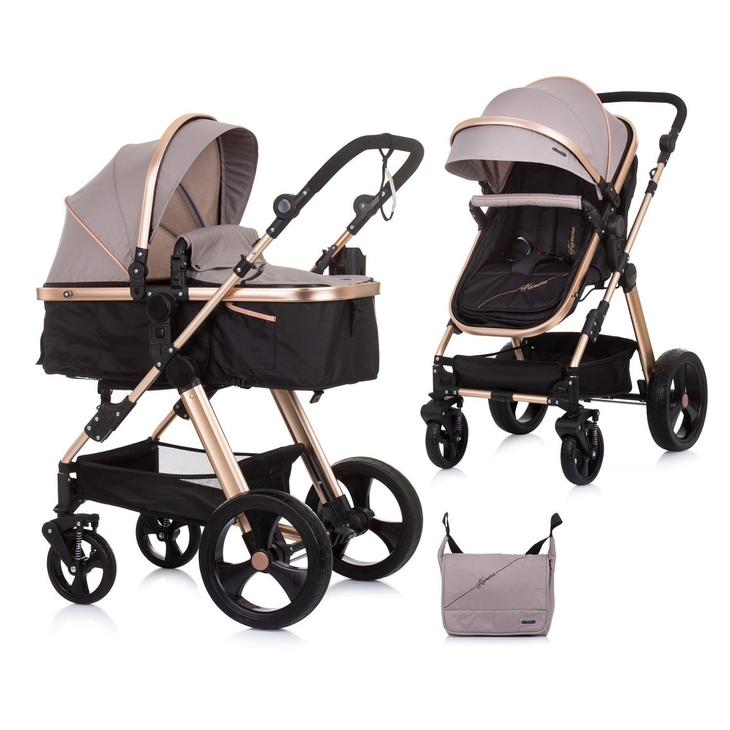 Chipolino Kombi-Kinderwagen Kombikinderwagen Havana 2 in 1, faltbar Tragetasche Sportsitz bis 22 kg
