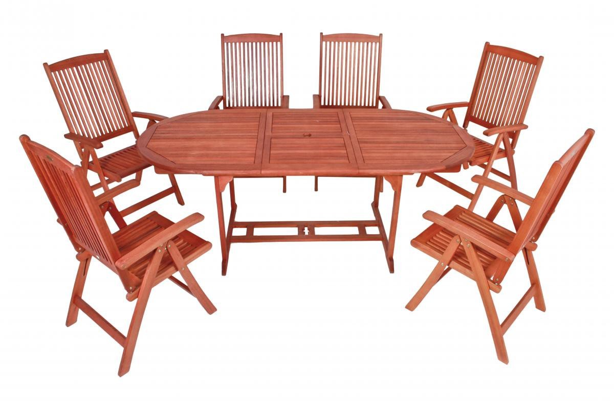 Garden Pleasure Harms Set Stockholm 7 tlg. / 6x 985017 Hochlehner / 1x 985013 Tisch