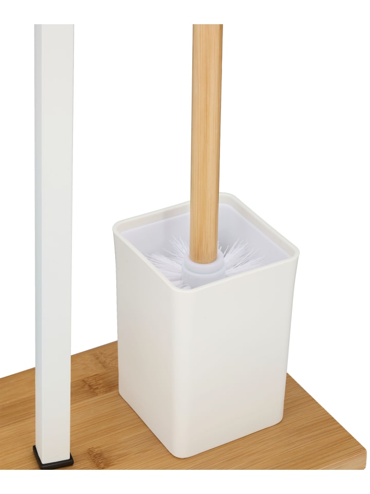 relaxdays WC-Garnitur Weiß/ Natur - (B)22 x (H)70,5 x (T)18 cm günstig kaufen onesize