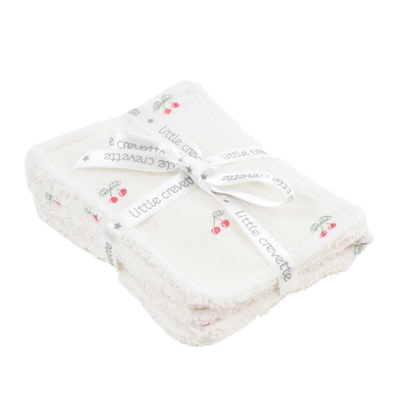 Lot de 12 lingettes lavables Cerise
