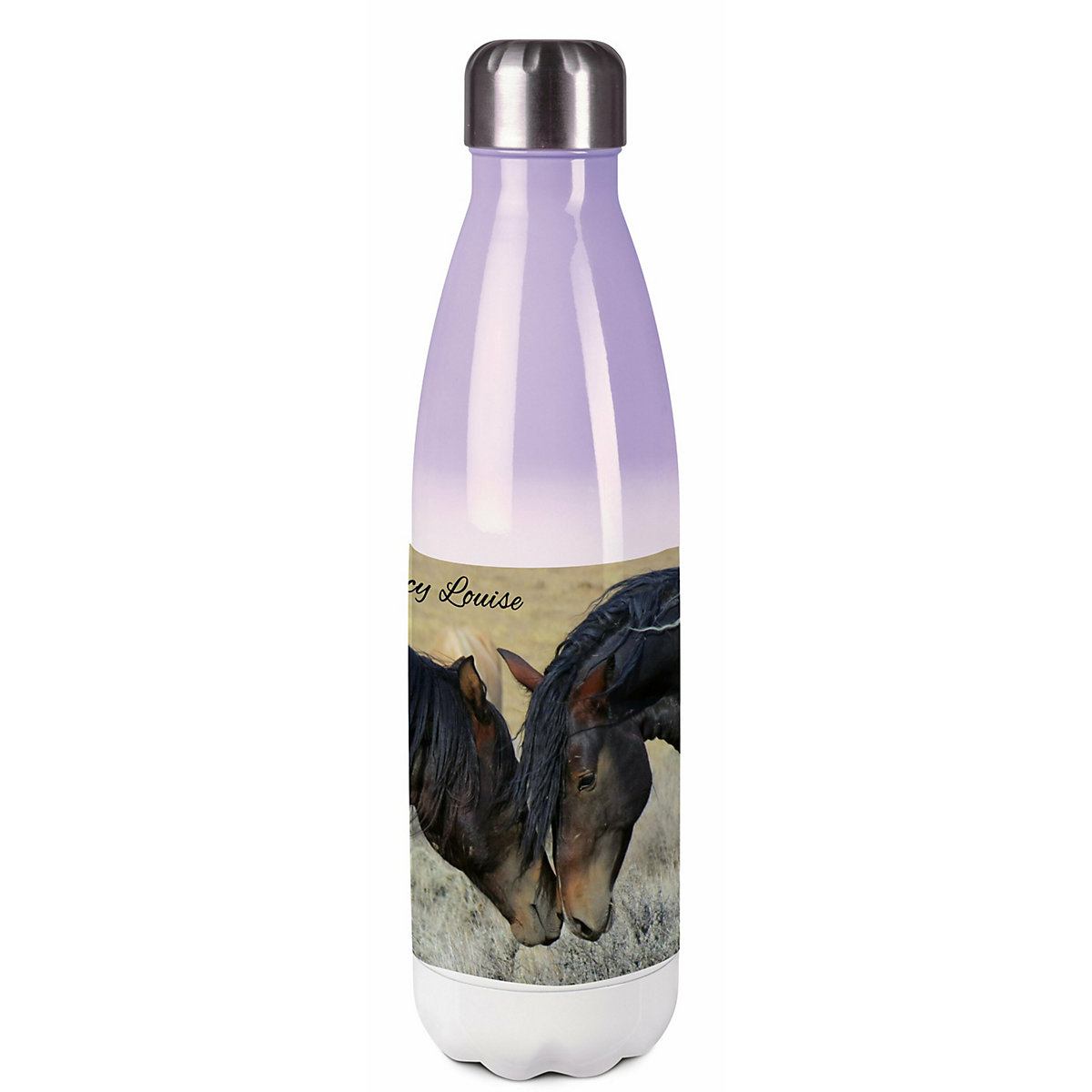 Edelstahl Kinder Thermoflasche / Trinkflasche bunt Paint Horses Spülmaschinenfest, Auslaufsicher, Bruchfest, Doppelwandig, Für Heißgetränke geeignet, Mit Deckel, Isoliert