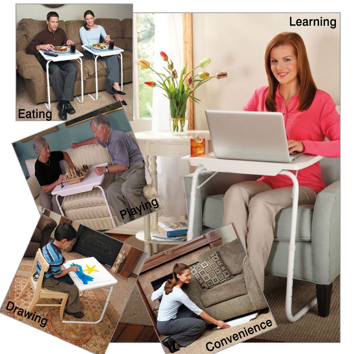 Goods+Gadgets Klapptisch Table-Mate Beistelltisch, Couch-Tisch Laptoptisch bis 25 kg Traglast