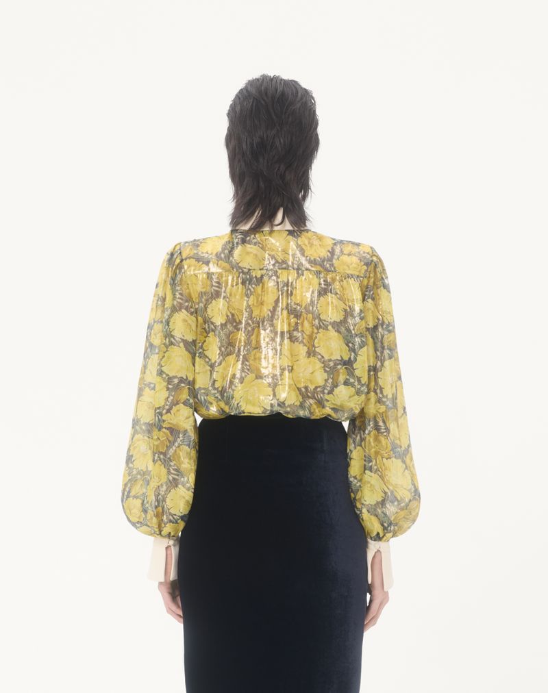 Camisa Lurex com estampa de papoulas Après L'Hiver