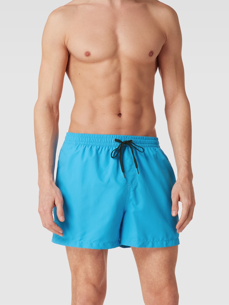 Badehose mit Label-Detail in blau