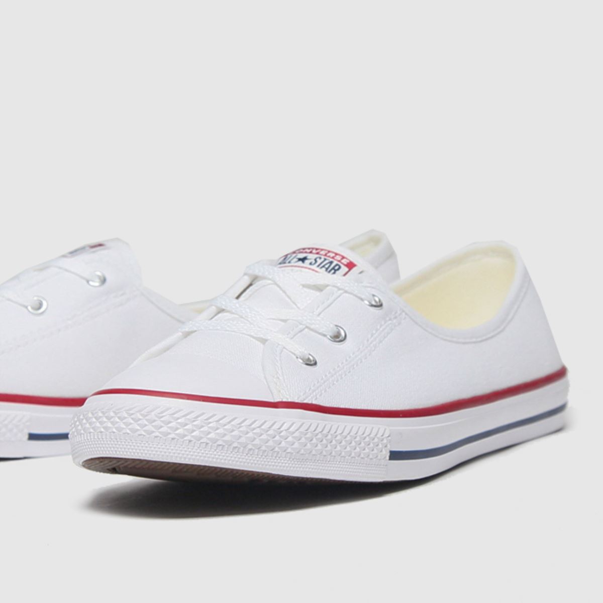Converse All Star balettcipő, fűzős, fehér színben