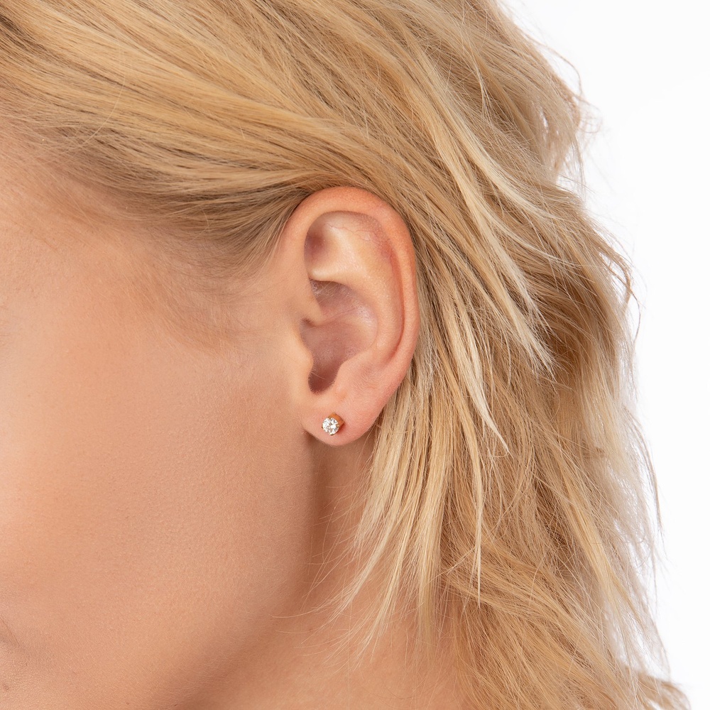 FAVS Boucles d'oreilles à fermoir à poussette Acier inoxydable Boucles d'oreilles