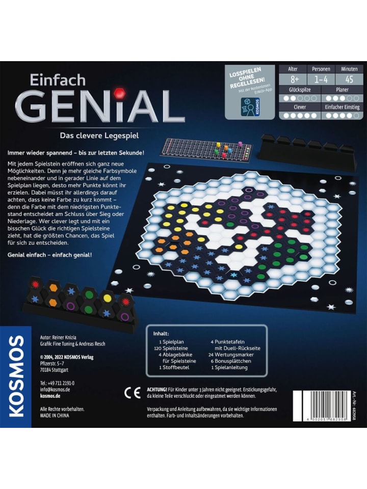 Kosmos Brettspiel Legespiel Einfach Genial, ab 8 Jahre günstig kaufen onesize