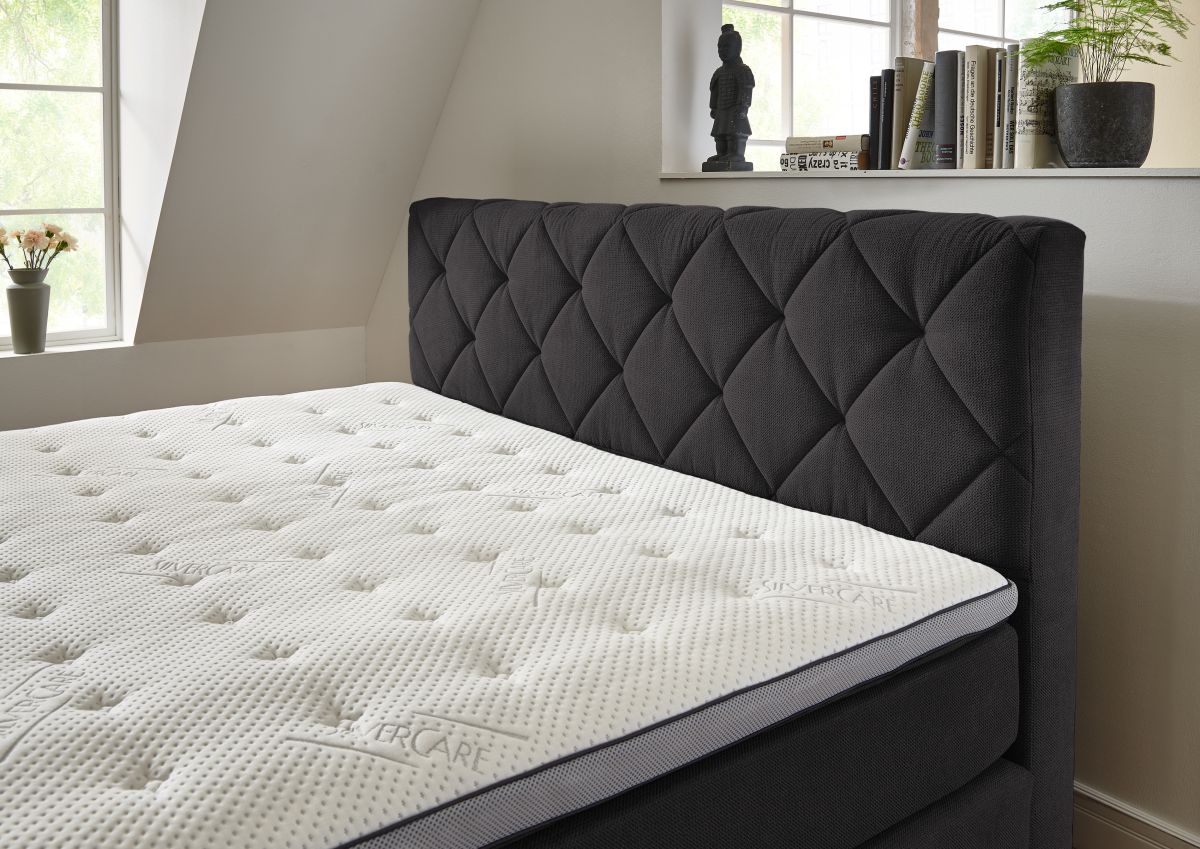 Sun Garden Boxspringbett Rockaway Anthrazit 140 x 200 cm