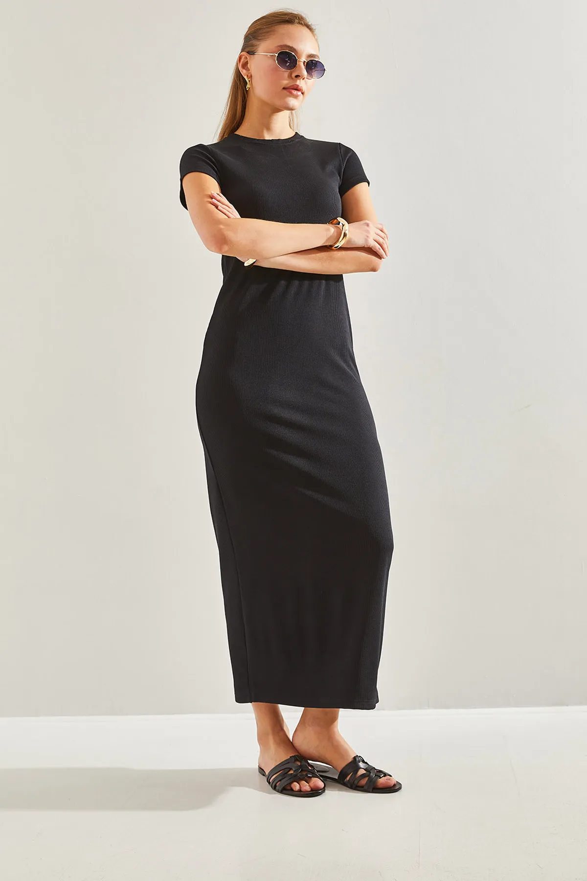 Bianco Lucci  Damen Basic Kurzarmkleid