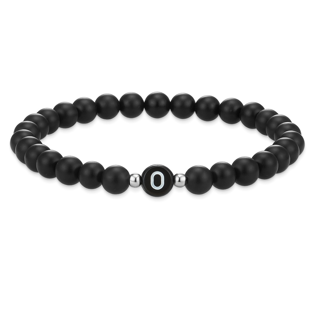 EASTSIDE Bracelet en pierres précieuses Lettres Agate en Noir Bracelet