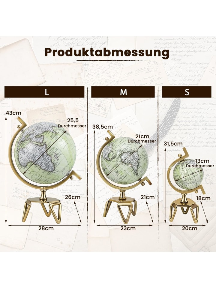 COSTWAY Antiker Globus L in Hellgrün günstig kaufen onesize