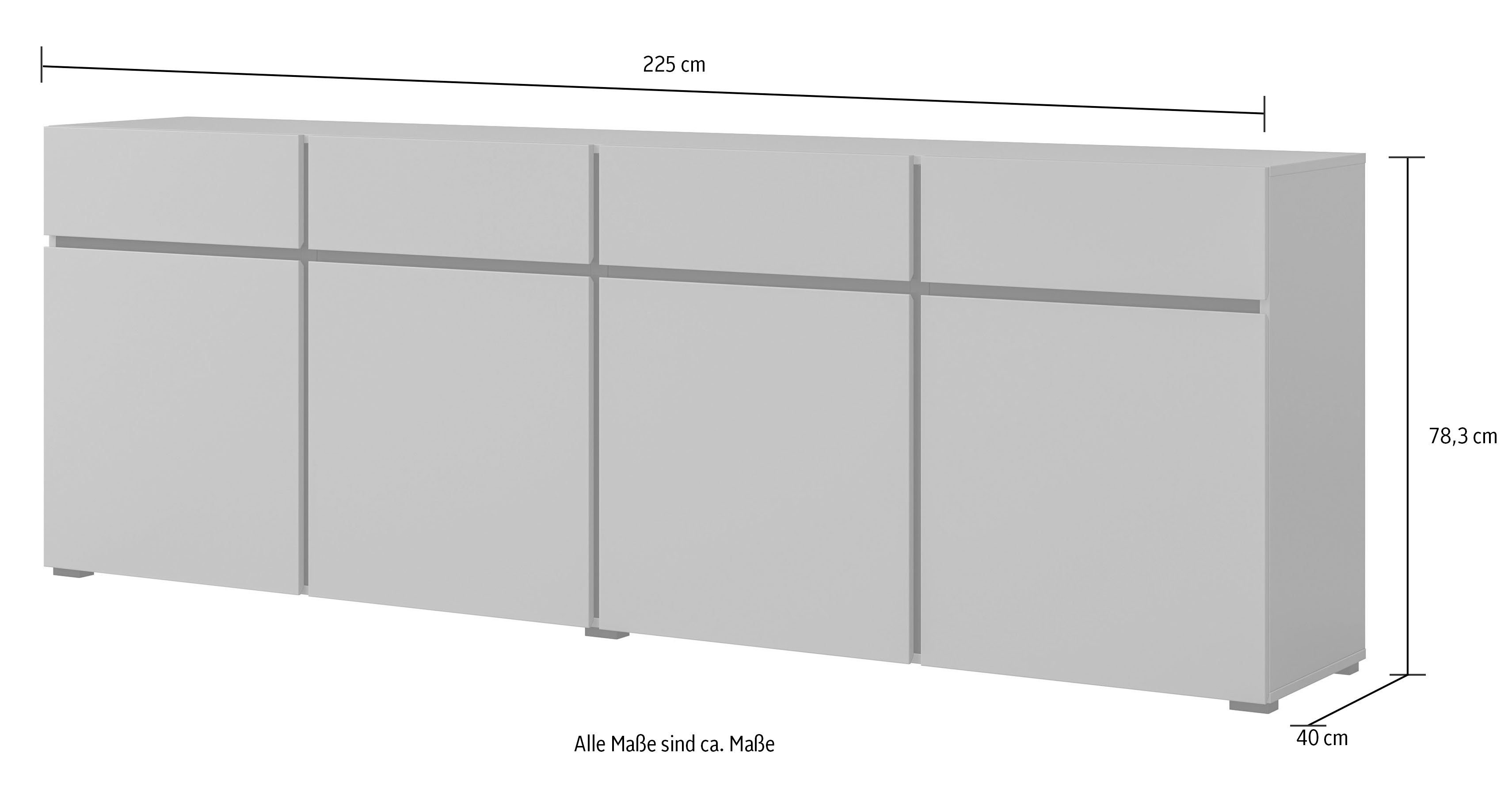INOSIGN Sideboard Cross, Breite ca. 225 cm