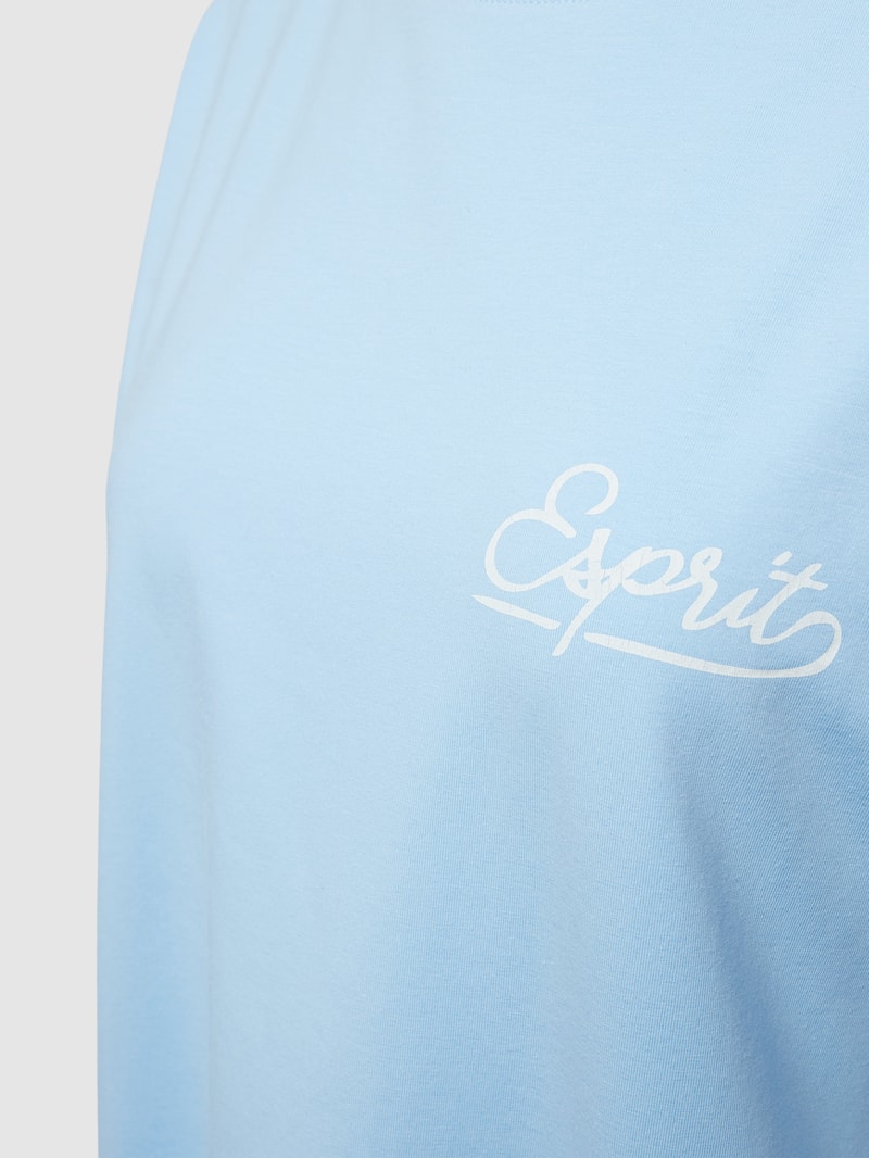 Nachthemd mit Label-Print in hellblau