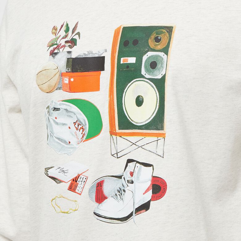JORDAN Flight Artist Long Sleeve Crew oatmeal heather/white