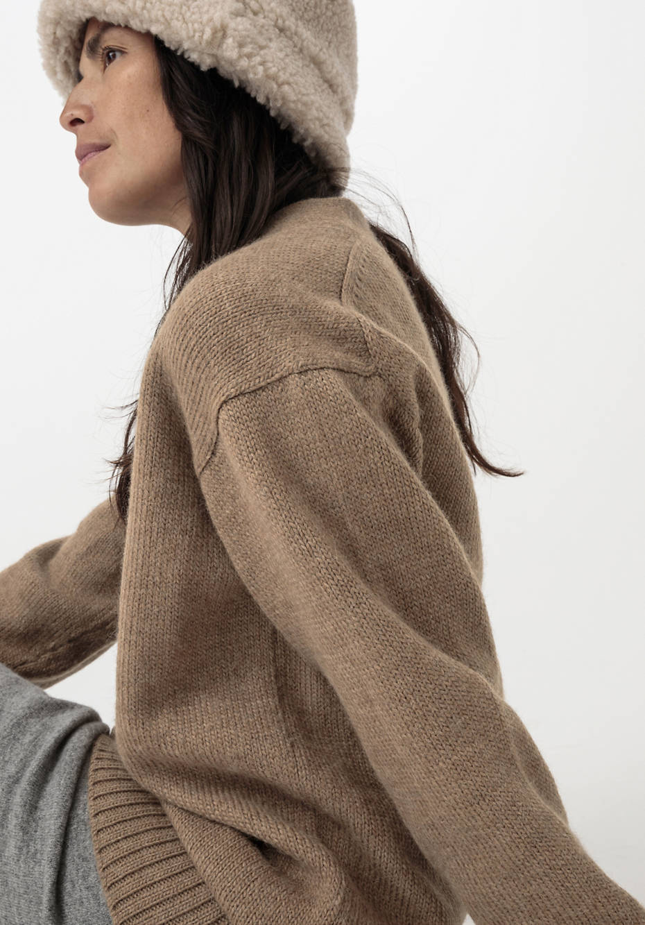 Strickjacke aus Alpaka und Schurwolle