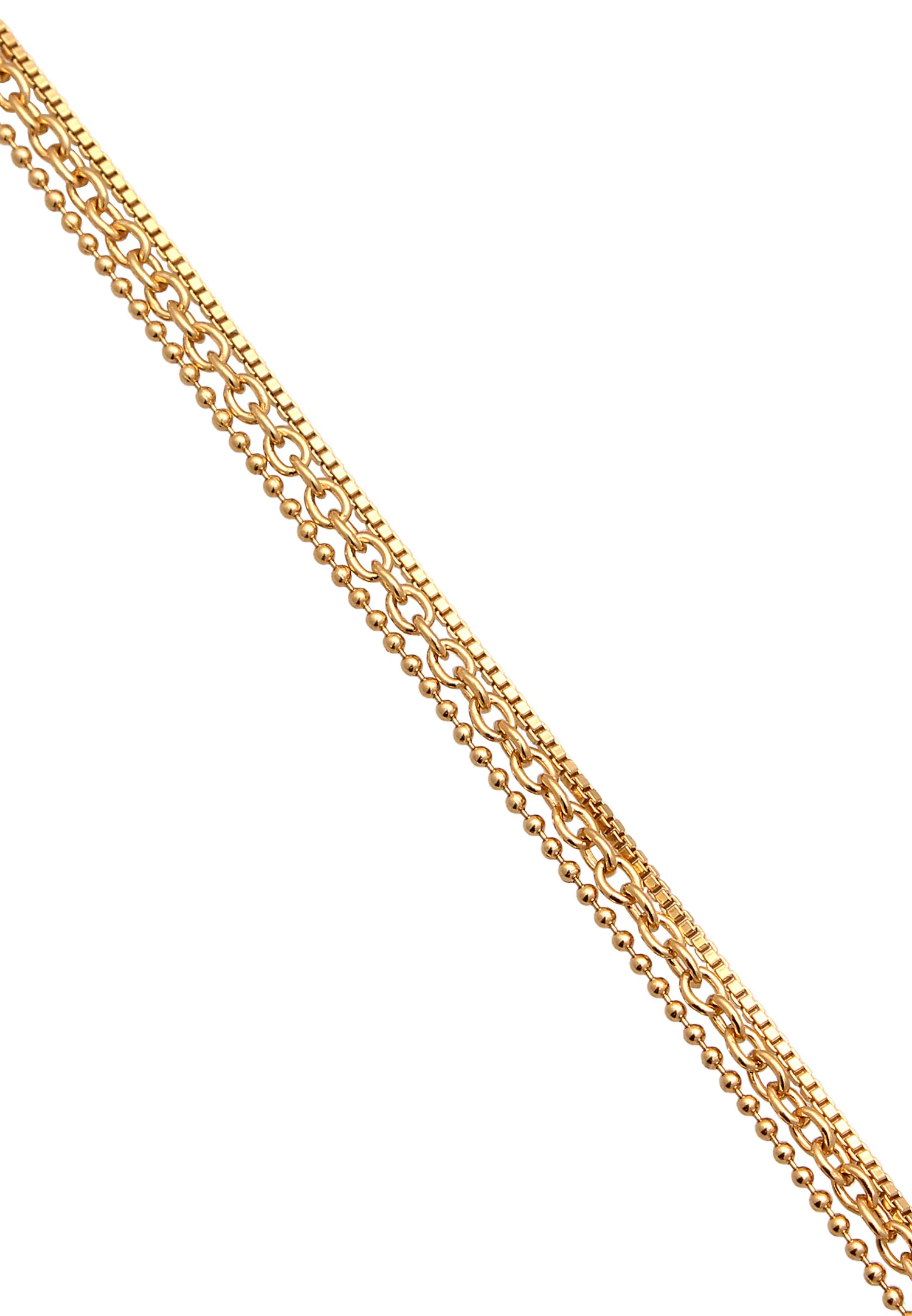Brățară de damă Elli Elli, lanț venețian, argint 925, aspect stratificat placat cu aur, 16 cm