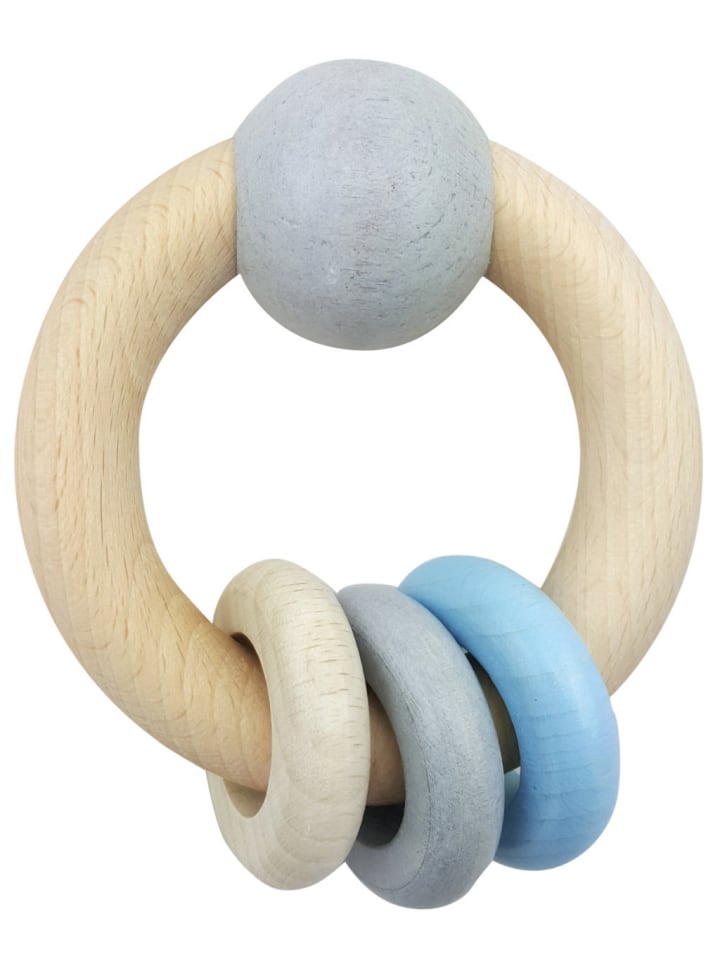 Hess Holzspielzeug  Rundrassel in Natur/Blau günstig kaufen onesize