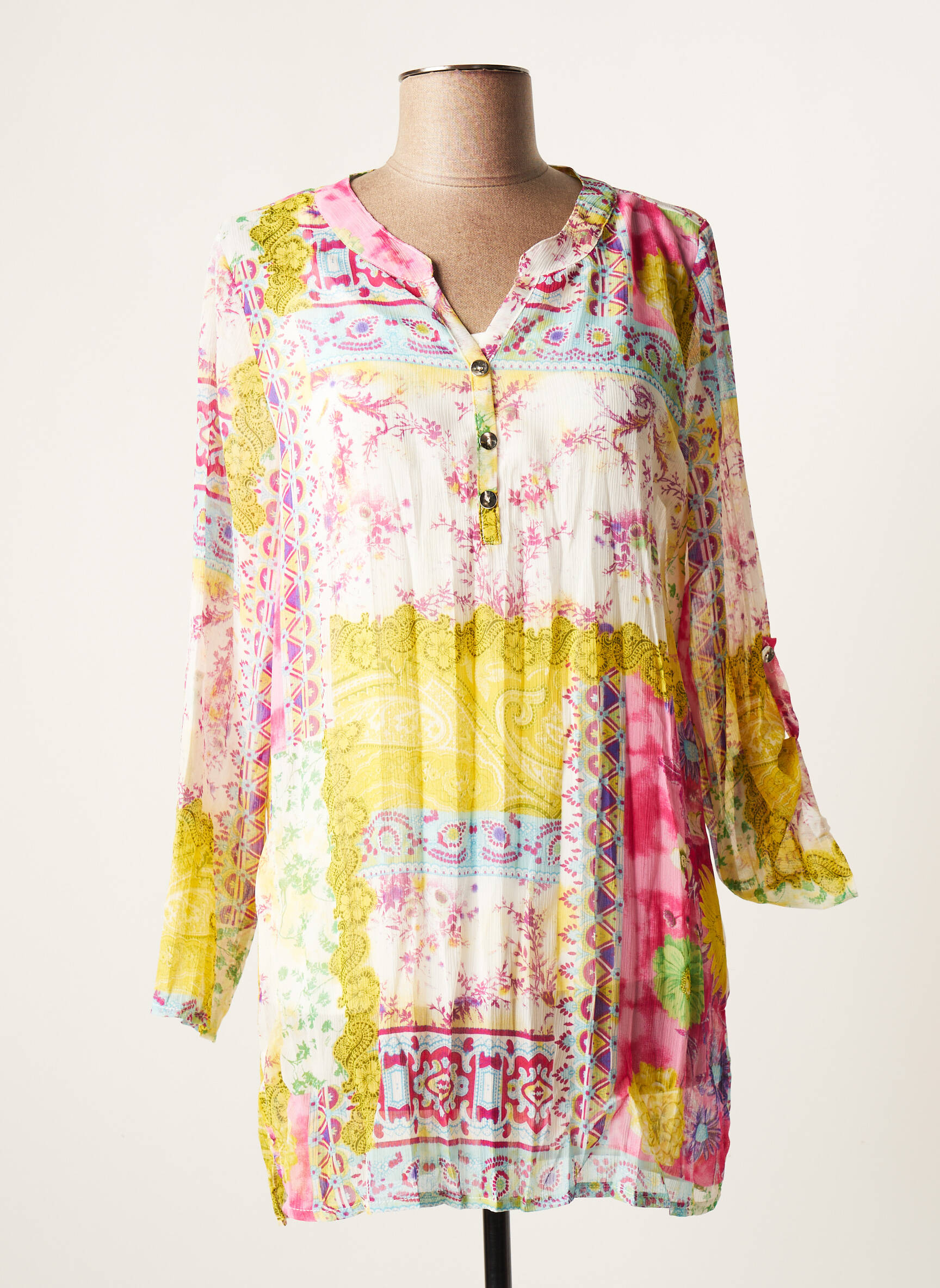 Vie Nocturne Tuniquemanchelongue Femme couleur jaune