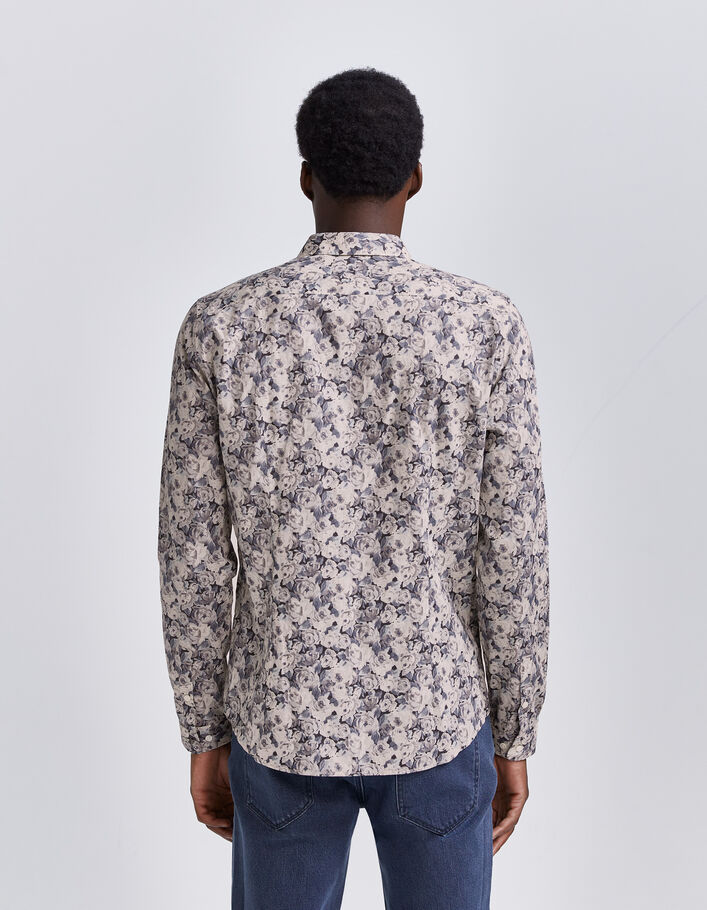 Chemise SLIM acier tissu Liberty roses Homme