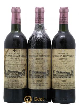 Château La Mission Haut-Brion Cru Classé de Graves  1981 - Lot de 3 Bouteilles