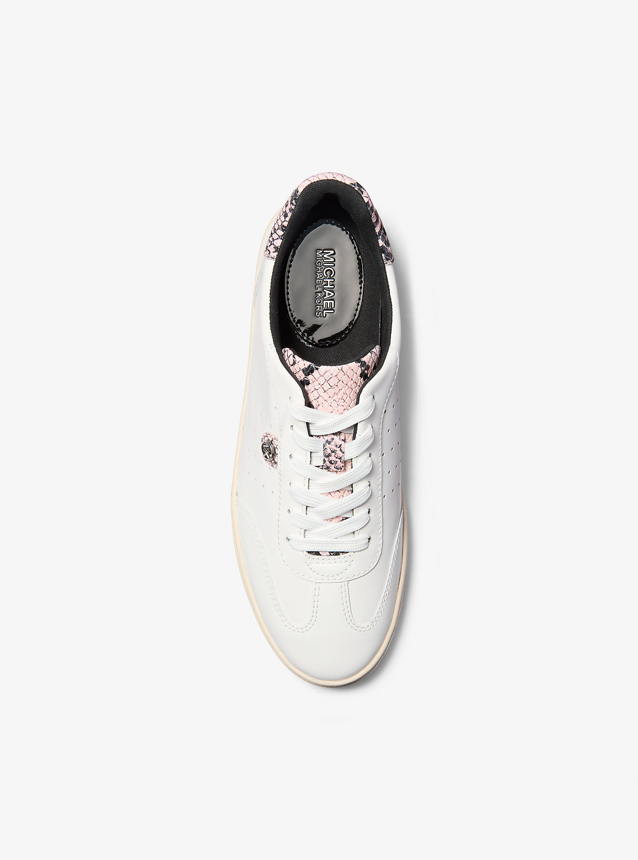 Scotty Snake Embossed Leather Sneaker - SMOKEY ROSE