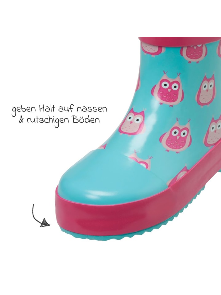 Playshoes Gummistiefel Halbhoch - Eulen - Türkis & in blau,rosa günstig kaufen