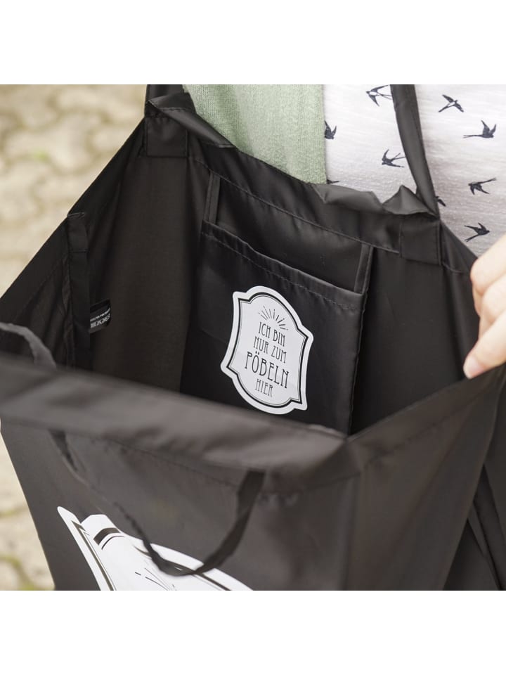 Geda Labels Tasche Ich bin nur zum Pöbeln hier in Schwarz - 40x40 günstig kaufen onesize