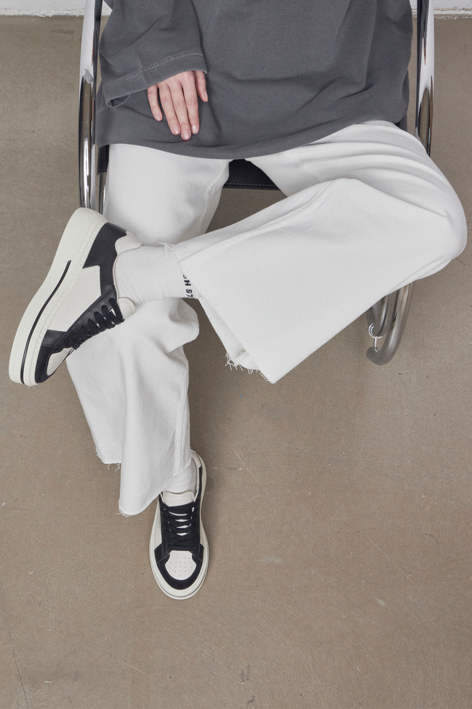 CPH181 leather mix black/cream beige