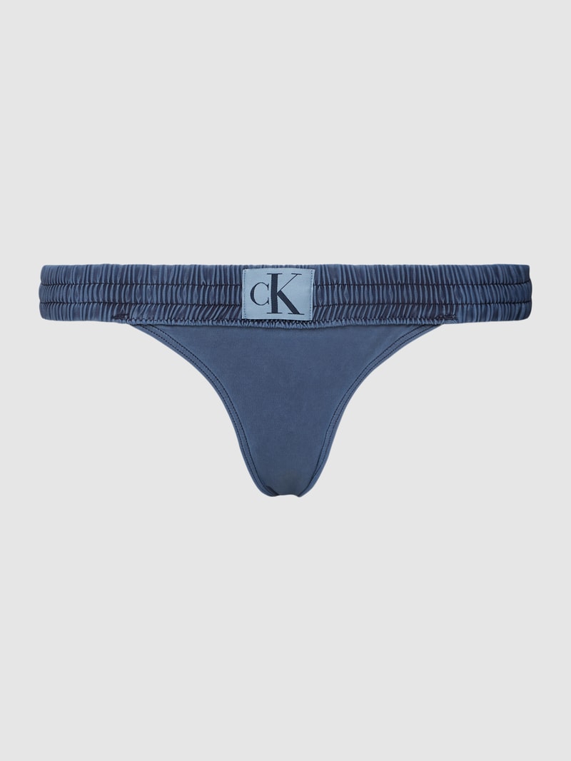 Bikini-Hose mit Label-Patch in hellblau