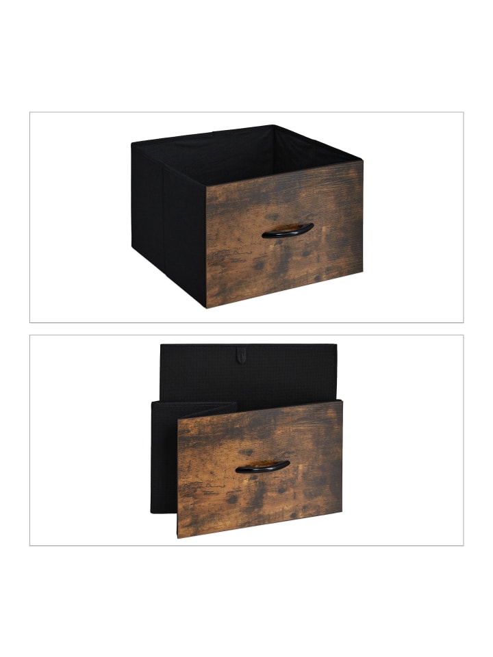 relaxdays Kommode in Braun/ Schwarz - (B)84 x (H)92 x (T)32 cm günstig kaufen onesize