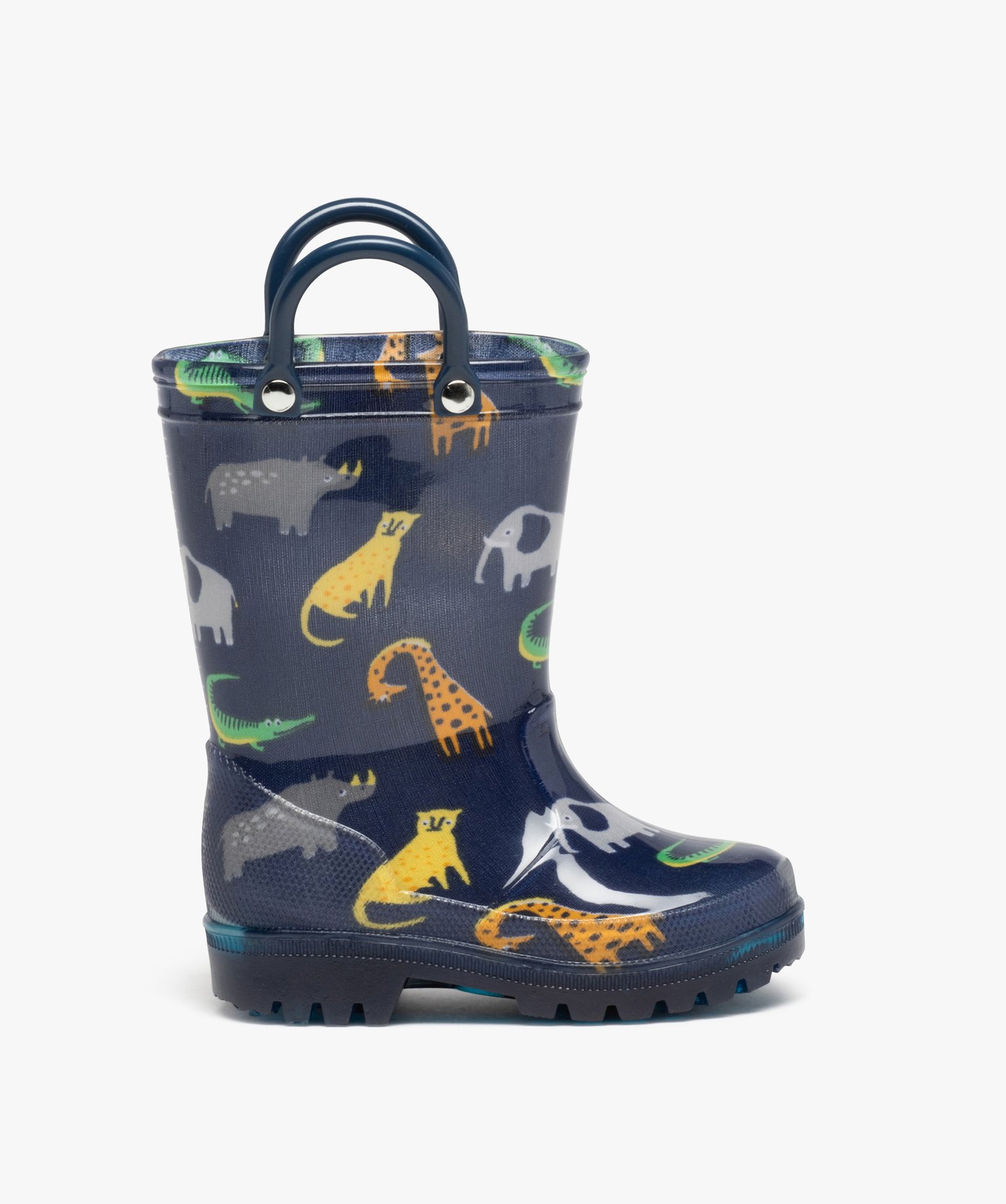 Bottes de pluie bébé avec anses imprimées animaux marine | GEMO