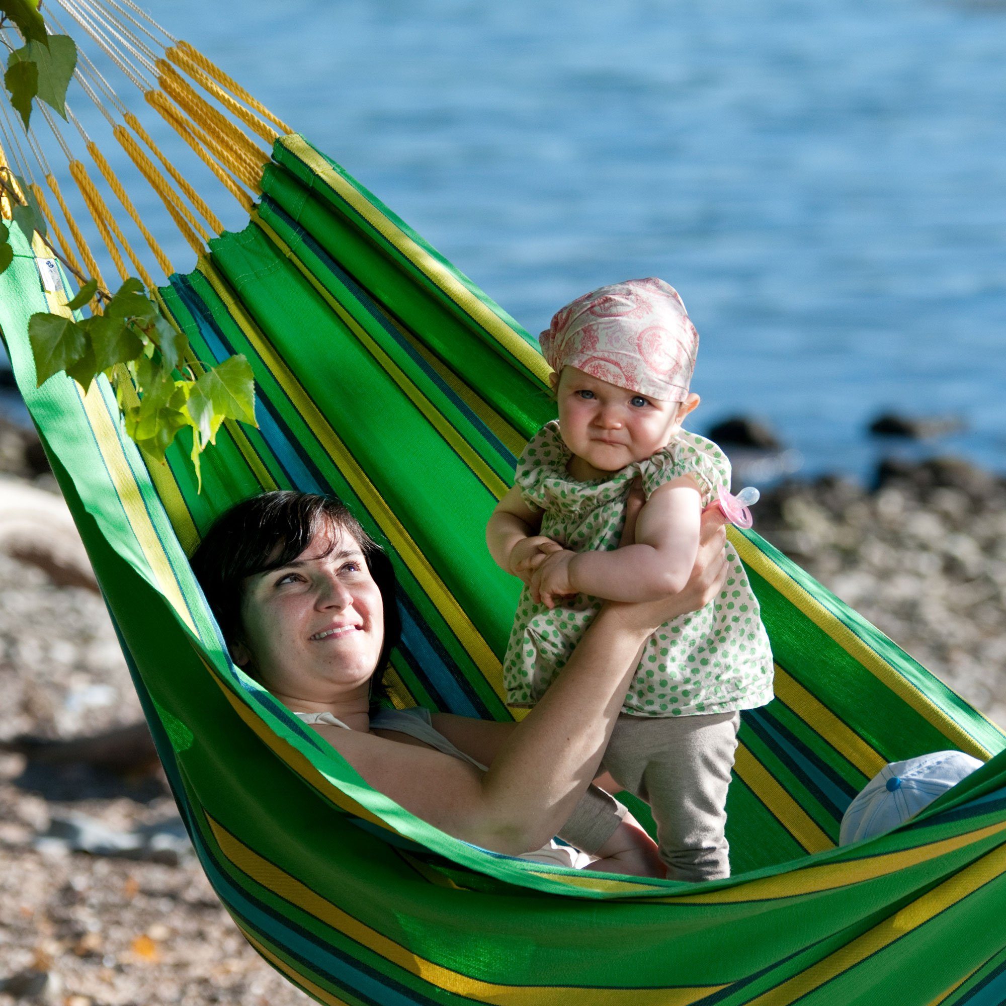 La Siesta Hängematte Doppel Hängematte Currambera kiwi grün La Siesta Tuchhängematte, Hochwertige Qualität