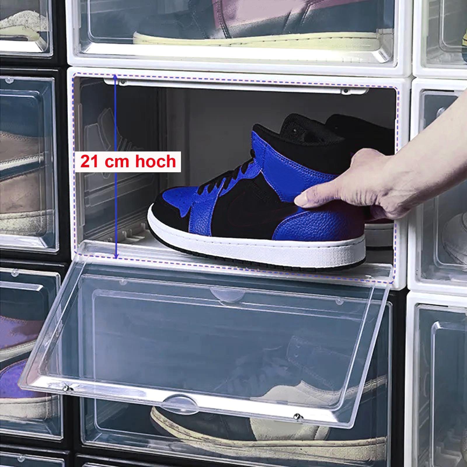 HAC24 Schuhbox Schuhorganizer Aufbewahrungsbox Stapelbar Kunststoffbox Schuhkarton (Set, 3 St), bis Gr.47