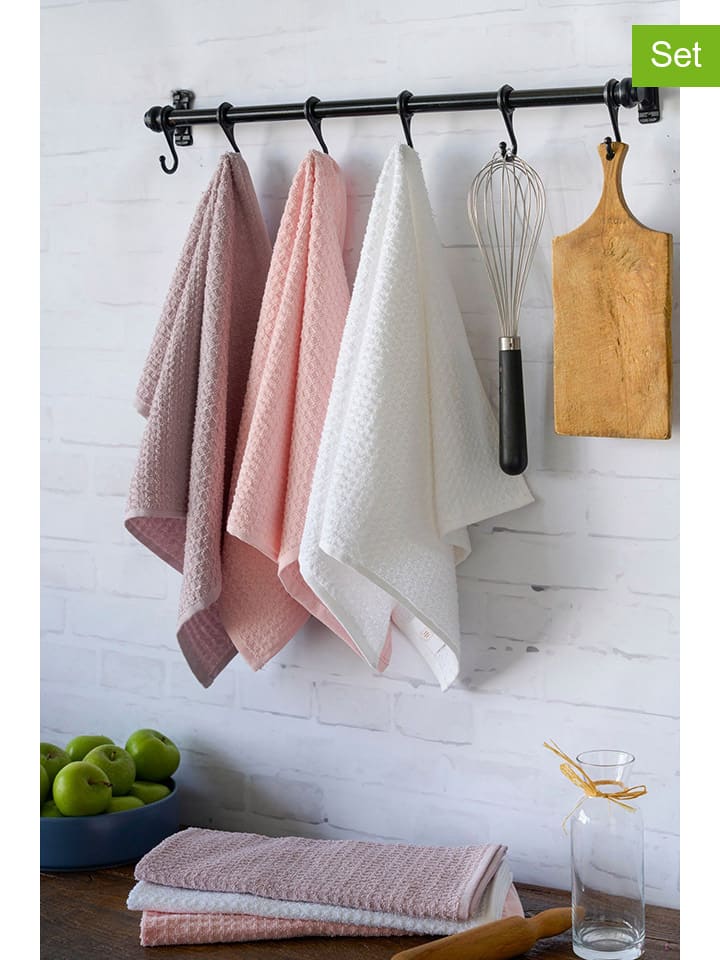 Violeta Home 6er-Set: Geschirrtücher in Rosa/ Weiß/ Lila - (L)66 x (B)40 cm günstig kaufen onesize