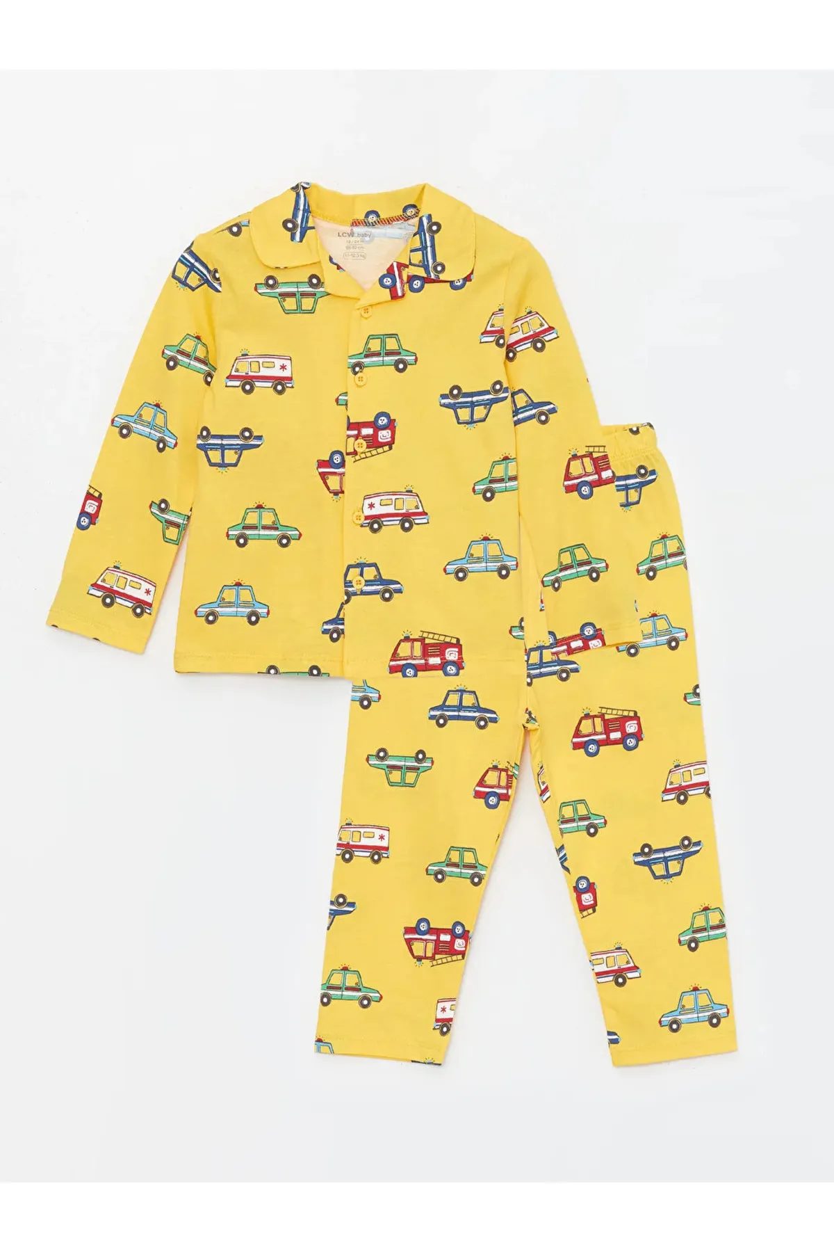 LC Waikiki  LCW Baby-Pyjama-Set für Jungen mit Hemdkragen, langärmelig und bedruckt