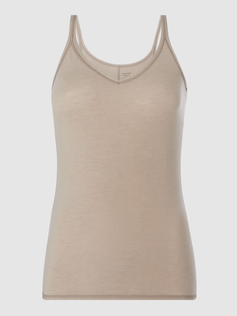 Personal Fit Top mit Stretch-Anteil in hellbraun