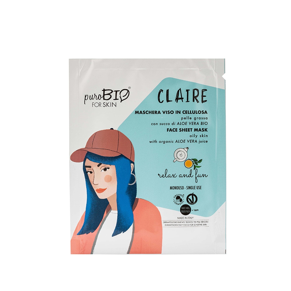 Purobio CLAIRE - Masque tissu  RELAX & FUN Peau grasse - Relaxant