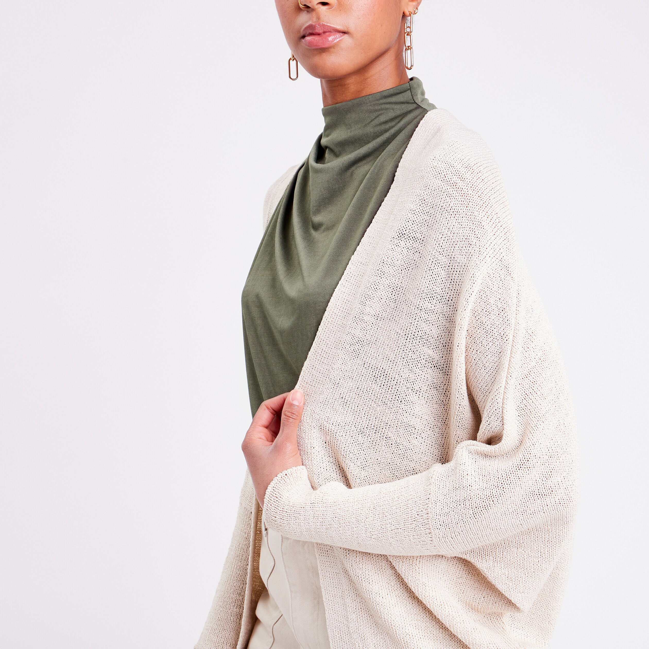 Gilet manches papillons ecru femme | Cache Cache