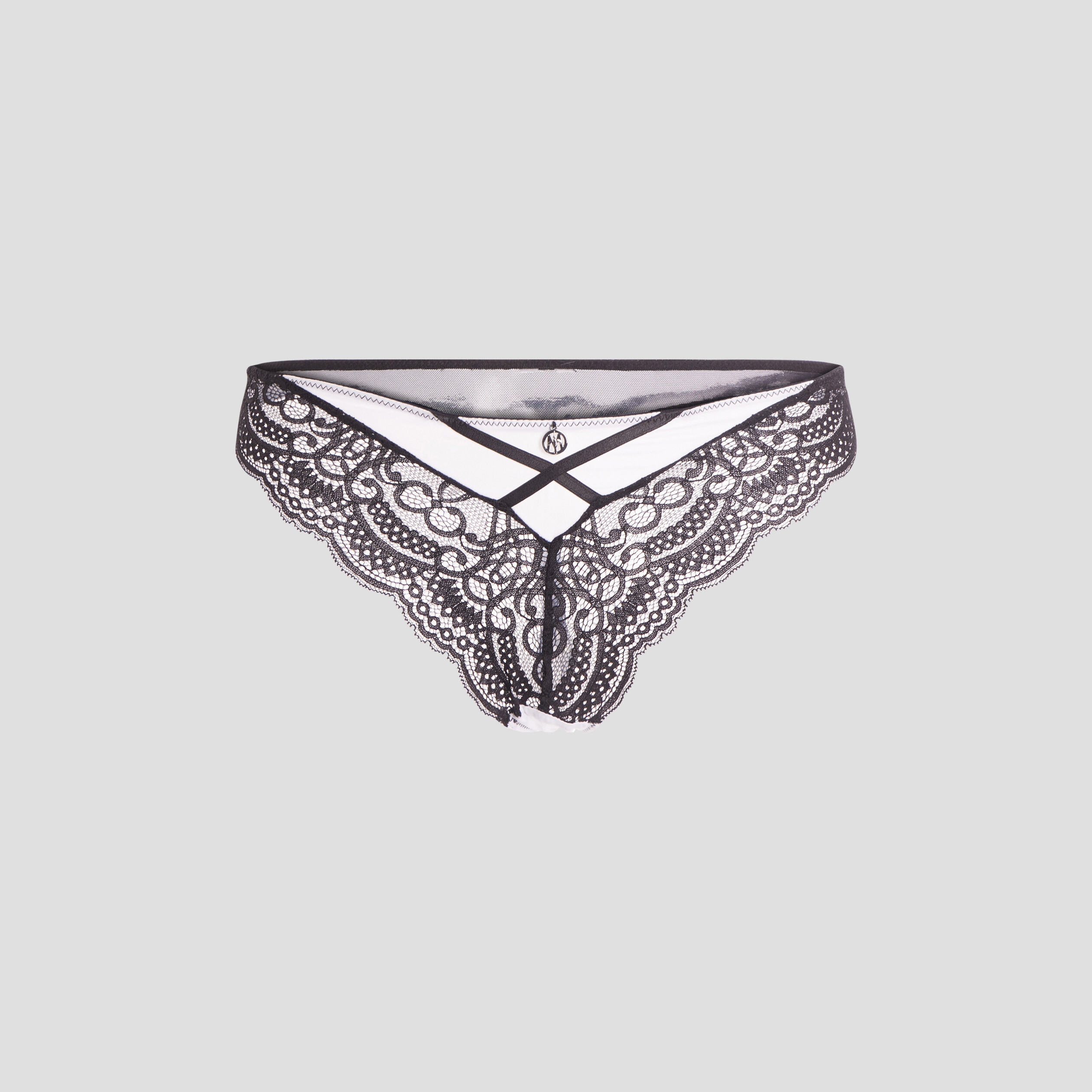 String avec micro dentelle blanc femme | La Halle